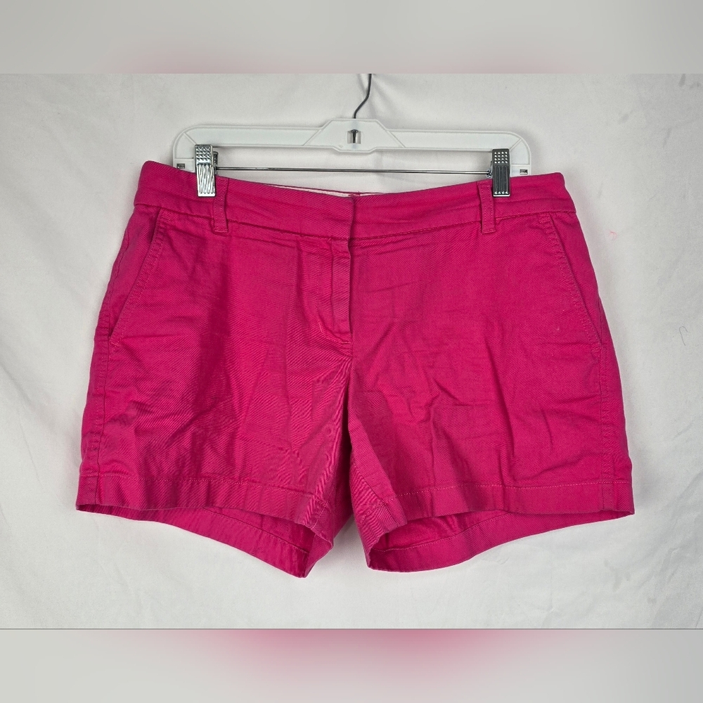 J. Crew Barbiecore Pink Beachy Minimalist Nautical Chino Shorts sz 10